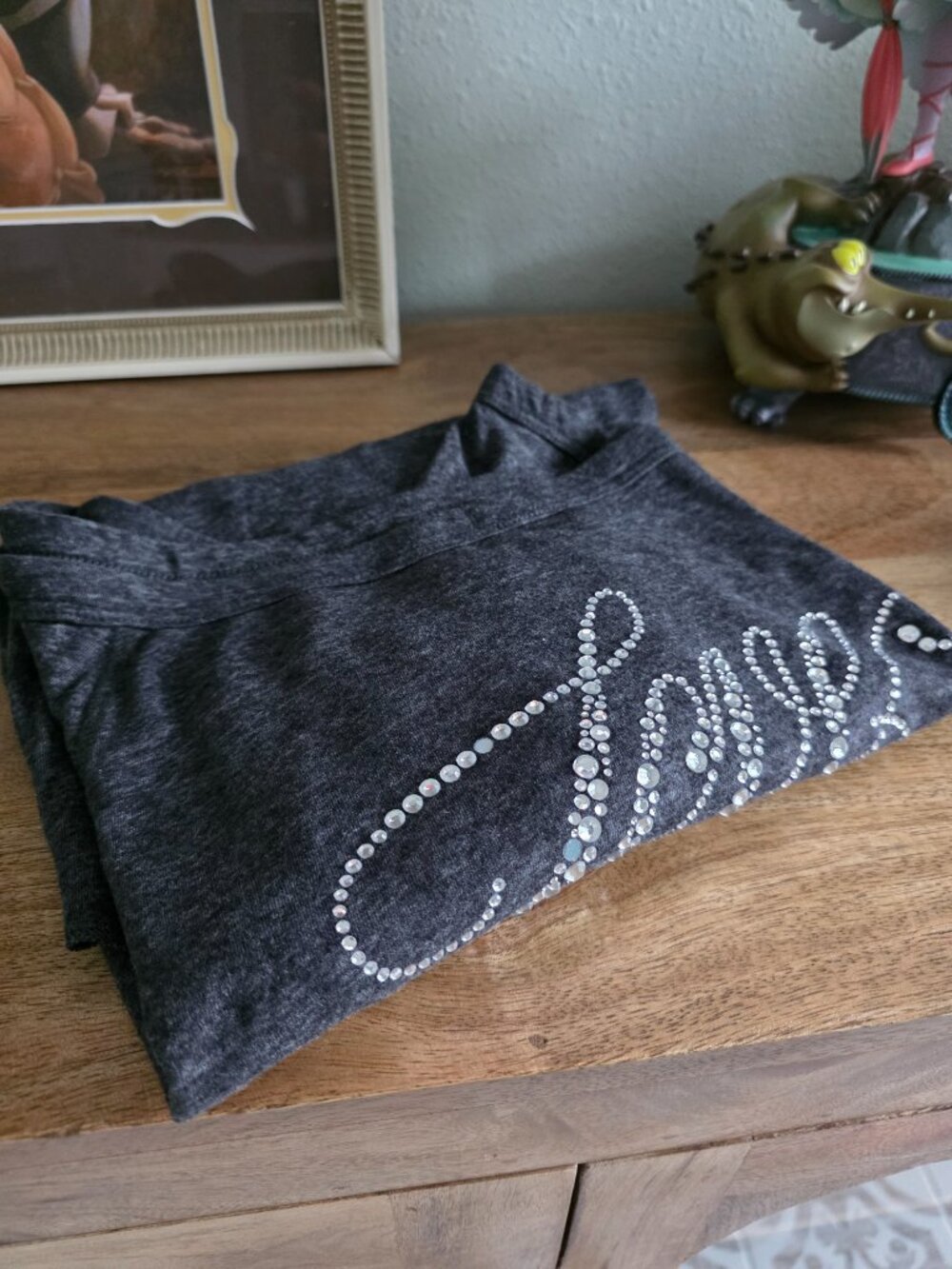 Victoria's Secret Bedazzled "Love" Long-Sleeve Lounge/Sleep Shirt - Picture 12 of 12